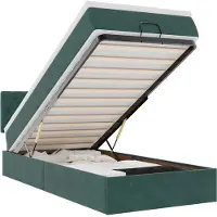 vidaXL Ottoman bed met matras en LED's 180x200 cm fluweel donkergroen