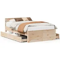 vidaXL Bedframe zonder matras met hoofdbord grenenhout 200x200 cm