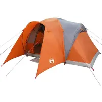 vidaXL Koepeltent 6-persoons waterdicht grijs en oranje