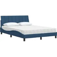 vidaXL Bed met matras "Hanko" stof blauw 180x200 cm