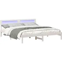 vidaXL Bedframe met hoofdeinde Wit 180 x 200 cm Massief grenenhout