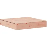 vidaXL Zandbak met deksel 111x111x19,5 cm massief grenenhout wit