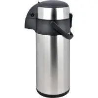 KINGHOFF Tafelthermoskan met Pomp - Roestvrijstalen Thermoskan 3,0 Liter (KH1467) - Houdt Dranken Urenlang Warm of Koud - Handige Knopbediening