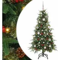 vidaXL Kunstmatige Hinged Kerstboom met 150 LED Groen 150 cm PE en PVC