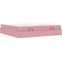 vidaXL Bedframe met matras 2 st Zwart Fluweel