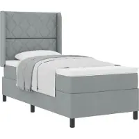 vidaXL Boxspring bed met kussen Lichtgrijs 200 x 100 cm Stof