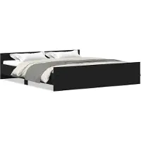 vidaXL Bedframe zonder matras 200x200 cm bewerkt hout zwart eikenkleur