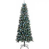 vidaXL Kunstkerstboom Groen 240 cm PVC en Plastic en Staal