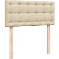 vidaXL Boxspring met matras stof crèmekleurig 200x200 cm