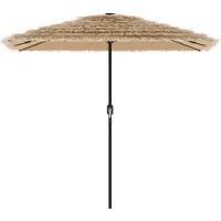 vidaXL Parasol met LED's en stalen paal 248x248x248 cm bruin