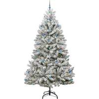 vidaXL Kunstkerstboom met 300 LED Groen en Wit 270 cm PVC en Metalen