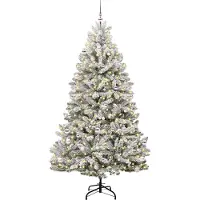 vidaXL Kunstkerstboom 240 cm 300 LED's Warmwit PVC en Staal