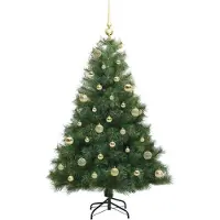 vidaXL Kunstkerstboom met 150 LED met standaard Groen 150 cm PE en PVC
