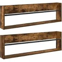 vidaXL Tijdschriftenrek 2 st Rook Eiken 100 x 12 x 30 cm Bewerkt hout