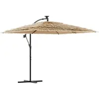 vidaXL Parasol met stalen paal 290x290x238 cm wit