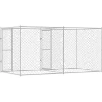 vidaXL Hondenbench Zilver 400 x 200 x 200 cm Gegevens staal