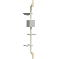 vidaXL Kattenmeubel wandgemonteerd met krabpaal 187 cm lichtgrijs