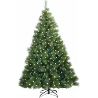 vidaXL Kunstkerstboom met 300 LED met standaard Groen 210 cm PE en PVC