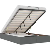vidaXL Bedframe zonder matras 120x200 cm stof donkergrijs
