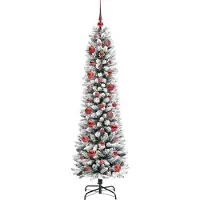 vidaXL Kunstkerstboom Wit 150 cm PVC en Metaal en Plastic