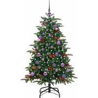 vidaXL Kunstkerstboom Groen 150 cm PVC en Metaal en Plastic
