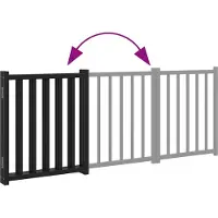 vidaXL - Hondenhek - inklapbaar - 3 - panelen - 150 - cm - massief - vurenhout - zwart
