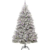 vidaXL Kunstkerstboom met 300 LED Groen en Wit 270 cm PVC en Metalen