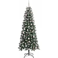 vidaXL Kunstkerstboom met 300 LED Groen 180 cm PVC en Plastic en Staal