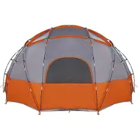 vidaXL Koepeltent met dak Grijs en Oranje 475 x 475 x 235 cm taft