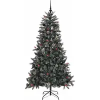 vidaXL Kunstkerstboom met 300 LED Groen 180 cm PVC en Plastic en Staal