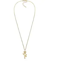 Elli - Halsketting - dames collier met roos hanger verguld in 925 sterling zilver, collier ketting met roos hanger voor dames, dames collier lengte 45cm - Dames