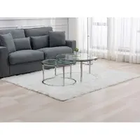 Vente-unique Nesttafels van gehard glas en roestvrij staal - Zilver - MAEVANE II van Pascal MORABITO