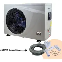 W'eau full Inverter Zwembad Warmtepomp - Zwembad Verwarming - Pool Heater - Energiezuinig - Warmtepomp - Elektrisch - 5,5kW - Staal - Grijs - Incl. Bypass
