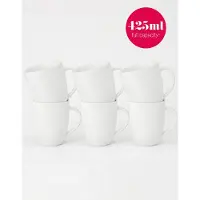Vtwonen - Basic - Set van 6 - Mokken met Oor - Wit - Porselein - 425ml