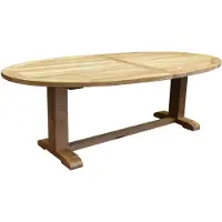 AVH-Collectie Ellips dining tuintafel 240x120xH77 cm teak 14x12 poot