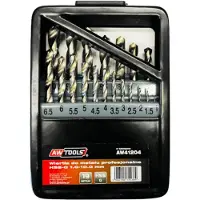 AWTOOLS - HSS-G Boor Set - 19 stuks - 1-10mm - Metaal - Cylindrische Schacht