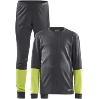 Craft Baselayer Set Thermoset Kids Unisex - Grijs/Lime - Maat 122