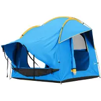 Outsunny -Heckzelt-Polyester, Fiberglas-239L x 210B x 210H cm-Blau