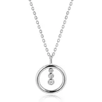 Zinzi zilveren ketting 45cm met ronde hanger en drie fonkelende witte zirkonia's ZIC2820