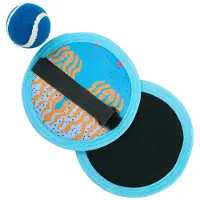 Eddy Toys Supergrip Ball Set - Behendigheidsspel Voor 2 Spelers - Vangbalspel Met Klittenband - Ø17cm Bal - Neopreen Mesh Tas Inbegrepen - Goede Grip - Voor Buiten En Strand - Blauw