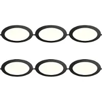 BES LED LED Downlight Inbouwspot Dimbaar 6 Stuks - Brinton Thin - 18W 1800lm 120° Bundelhoek - Natuurlijk Wit 4000K - IP40 - Rond - Zwart - Ø229mm Buitenmaat - Ø205mm Zaagmaat