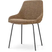 Nolon Nora-isa Eetkamerstoel bruin blend - zwart onderstel - scandinavische stijl - slanke poten - comfortabele zitting
