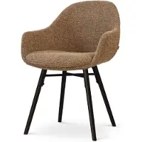 Nolon Nena-Mae Eetkamerstoel bruin blend - zwart houten onderstel - comfortabel - stoffen - japandi - armstoel