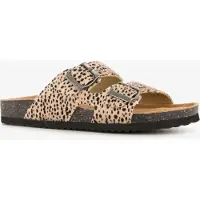 Scapino Dames bio slippers met panterprint beige zwart maat 39
