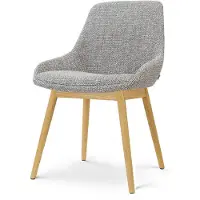 Nolon Nio-Isa Eetkamerstoel grijs blend - houten onderstel - stoffen zitting - scandinavisch - tijdloos