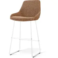 Nolon Nino-Isa barkruk bruin blend - wit onderstel - 75 cm - scandinavisch - zachte zitting - barstoel