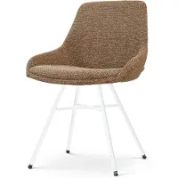 Nolon Noa-Isa Eetkamerstoel bruin blend - wit onderstel - scandinavisch - metalen onderstel - comfortabele zitting