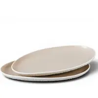 Bricard BARLES STONE SCHALENSET | 23X14X2 CM WIT-TAUPE 2-DLG