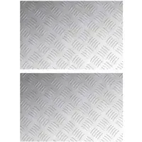 vidaXL Trapmatten 2 st 60 x 40 cm Zilver Aluminium Rechthoekig