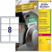 Avery-Zweckform L7914-40 99.1 x 67.7 mm Polyethyleen folie Wit 320 stuk(s) Permanent hechtend Folie-etiketten